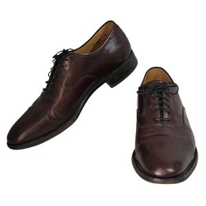 Johnston & Murphy Melton Shoe 10 B/AA Burgundy Leather Oxford Cap Toe 222985